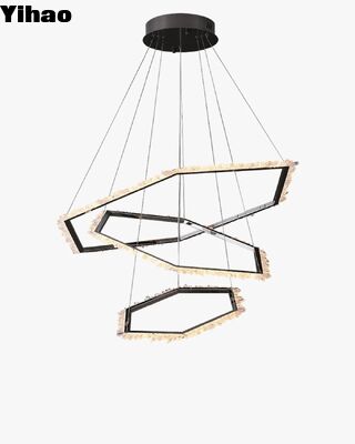 Αγορά Ρυθμίσιμο ύψος Κρυστάλλινη σκιά πολυέλαιο με 3500K ζεστό λευκό φως για σύγχρονα εσωτερικά σε απευθείας σύνδεση κατασκευή