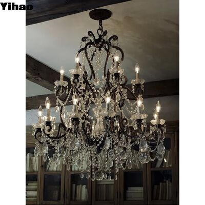 Αγορά Προσαρμοσμένο σχεδιασμό Luxury Crystal Shade Pendant Light Chandelier με 50000 ώρες διάρκεια ζωής για φωτισμό βίλας σε απευθείας σύνδεση κατασκευή