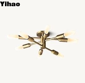 60w Crystal Flush Mount Luxury Ceiling Lights Λευκό νικελικό φινίρισμα