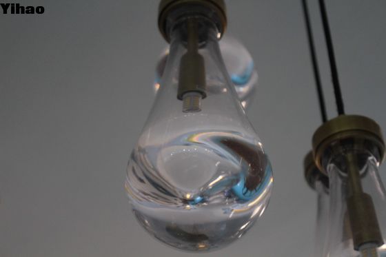 Βροχή στρογγυλό χαλκό κρυστάλλινο λυχνάρι λάμπα με ρυθμιζόμενη διάσταση D 120cm