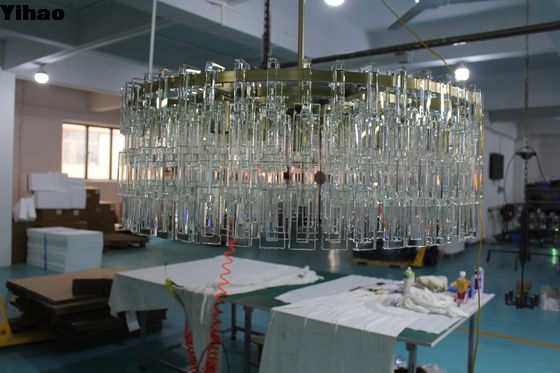 LED μοντέρνο Marignan ορθογώνιο πολυέλαιο 152cm Κρυστάλλινο πολυέλαιο σε στρογγυλό χάλκινο φινίρισμα