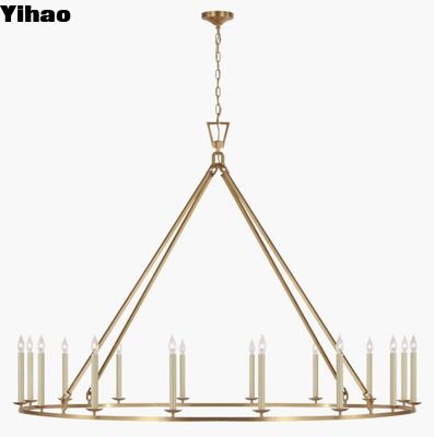 CHC 5276 Darlana Grande Single Ring Chandelier Χτενισμένο νικέλιο / Γηραμένο σίδηρο / Χρυσαφένιο σίδηρο / Αρχαίο κατεστραμμένο χαλκό