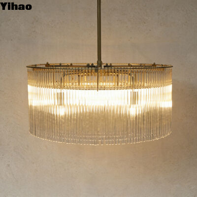 Τέσσερα στρώματα Αρχαίος χάλκινος πολυέλαιος με κρύσταλλο γυαλί LED κρεμαστικό φως για ψηλή οροφή τραπεζαρία
