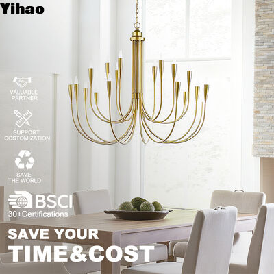 Yihao Custom Brass Body Pendant Light with 2700K Warm White LED and 50000 Hours Lifespan for Living Room